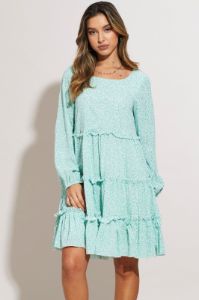 Print Mini Dress Long Sleeve sold by Ally Fashion