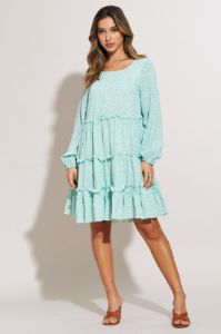 Print Mini Dress Long Sleeve sold by Ally Fashion