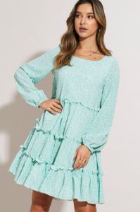 Print Mini Dress Long Sleeve sold by Ally Fashion