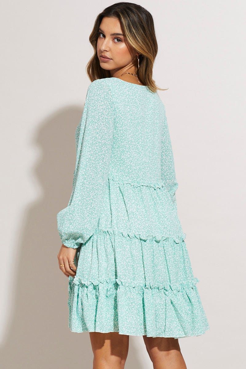 Print Mini Dress Long Sleeve sold by Ally Fashion product image thumbnail 4