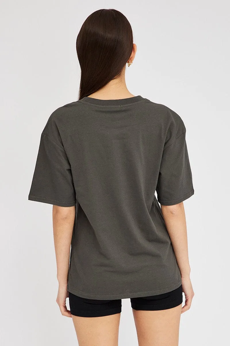 Grey Graphic Tee Short Sleeve sold by Ally Fashion product image thumbnail 5