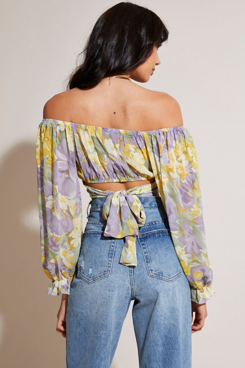 Print Crop Top Long Sleeve sold by Ally Fashion product image thumbnail 5