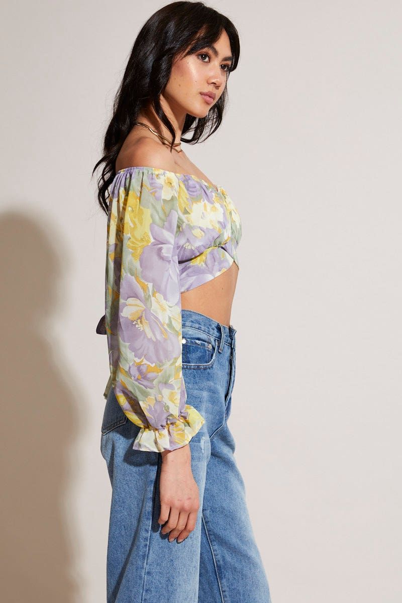 Print Crop Top Long Sleeve sold by Ally Fashion product image thumbnail 4