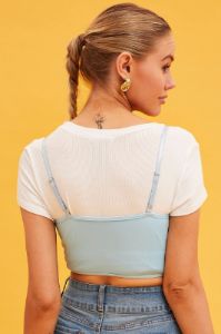 Blue Butterfly Embroidered Corset Top sold by Ally Fashion