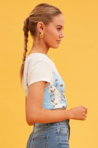 Blue Butterfly Embroidered Corset Top sold by Ally Fashion
