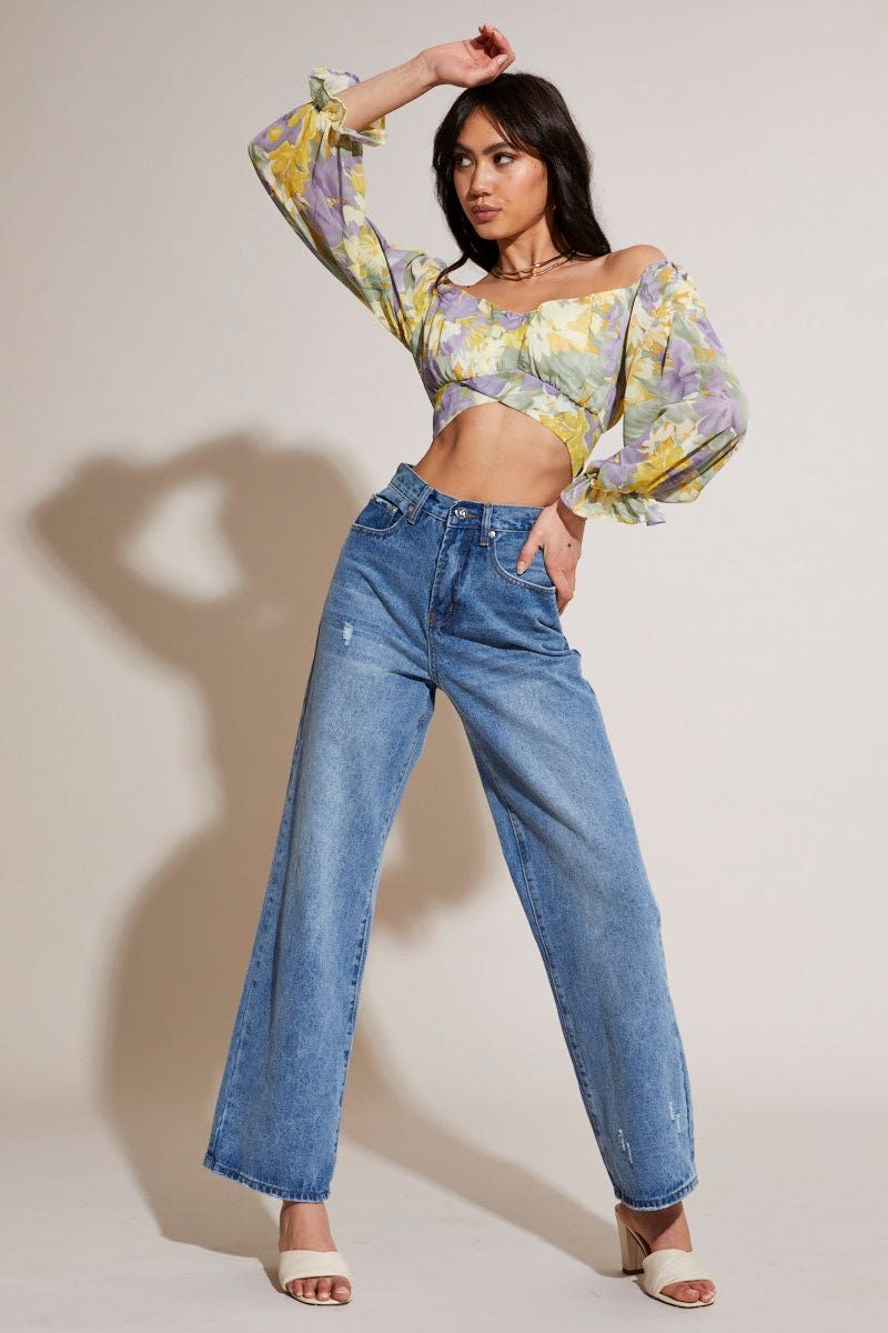 Print Crop Top Long Sleeve sold by Ally Fashion product image thumbnail 2