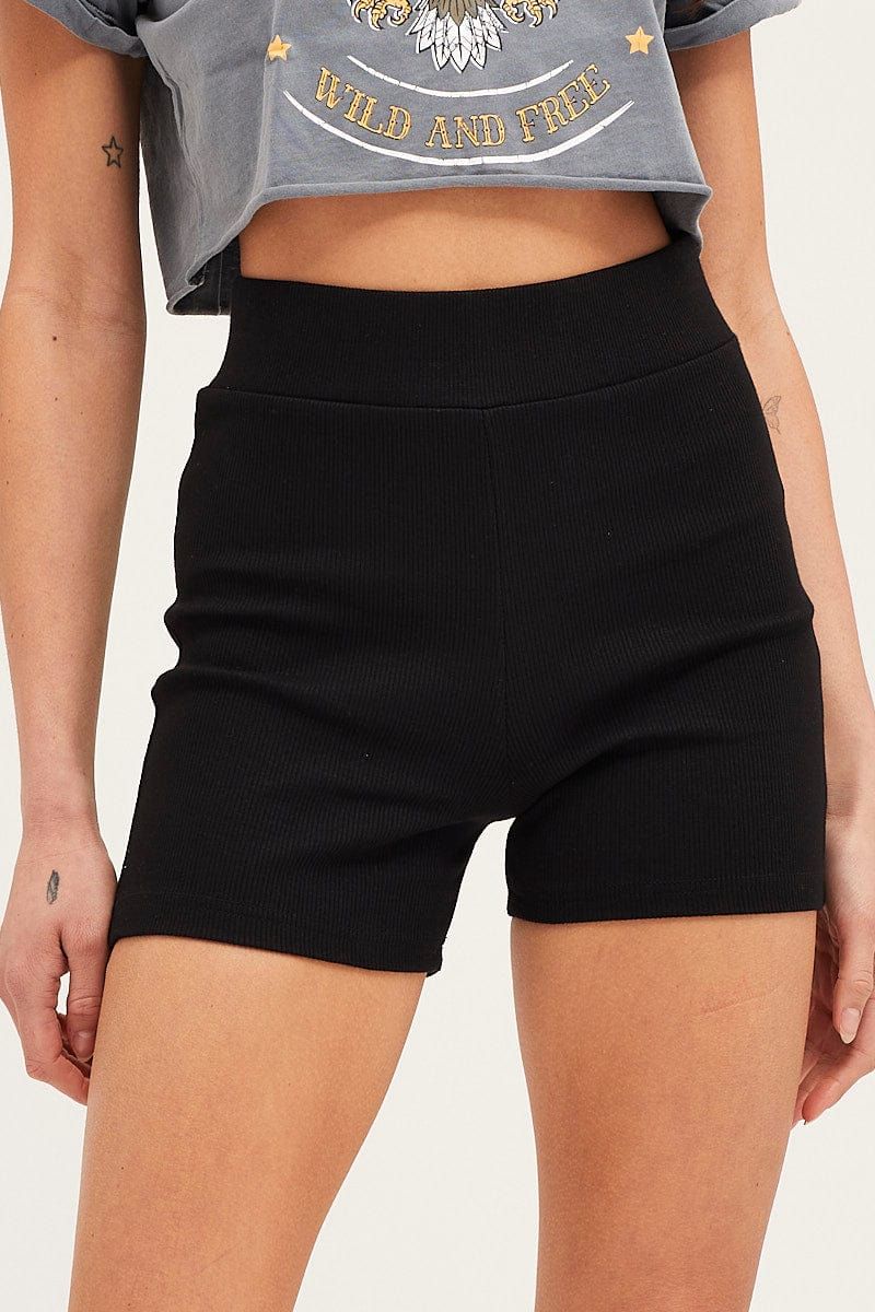Black Biker Shorts High Rise sold by Ally Fashion product image thumbnail 2