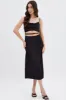 Black Midi Dress Cowl Neck Satin sold by Ally Fashion