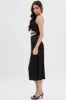 Black Midi Dress Cowl Neck Satin sold by Ally Fashion