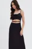 Black Midi Dress Cowl Neck Satin sold by Ally Fashion