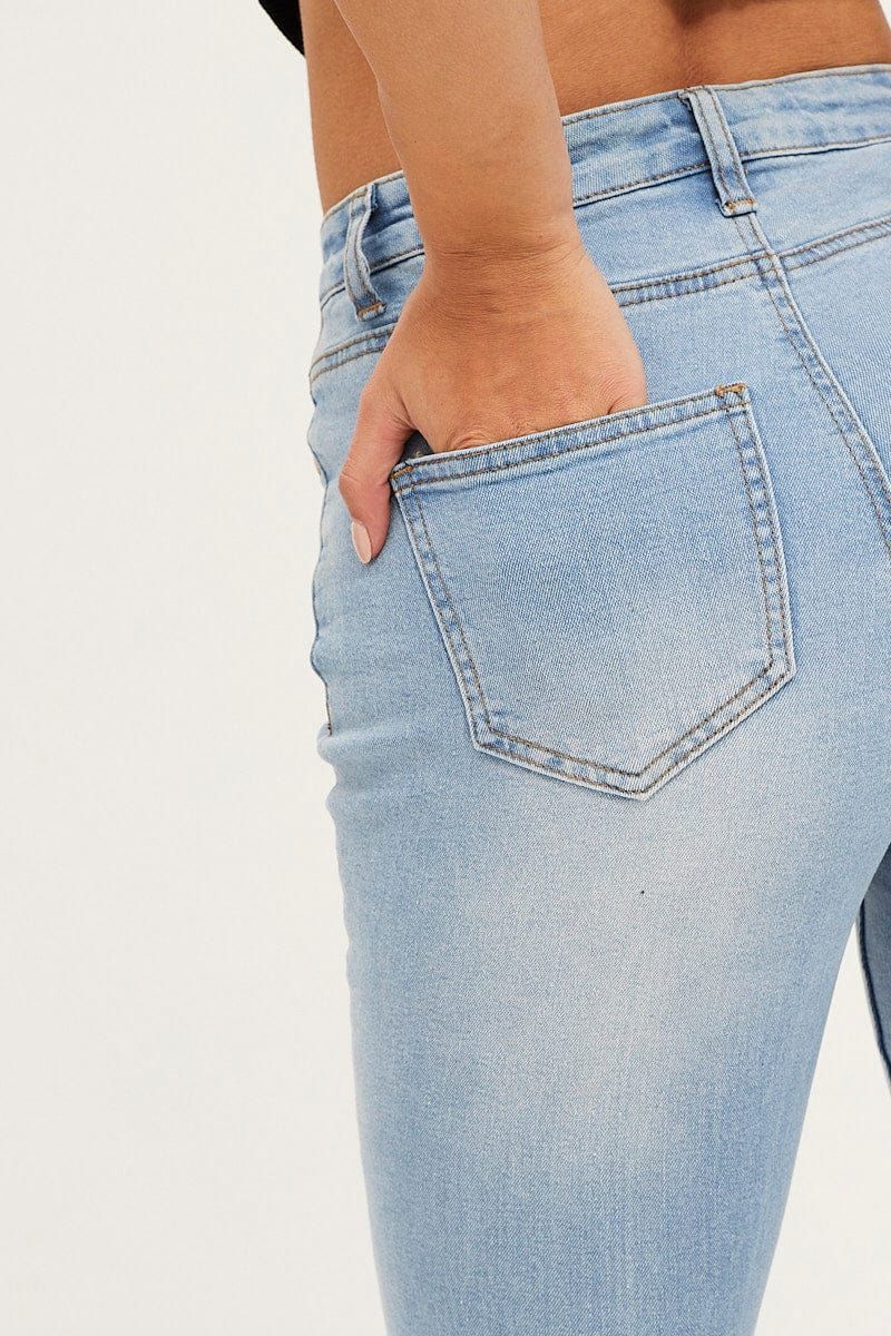 Blue Mid Rise Skinny Denim Jeans sold by Ally Fashion product image thumbnail 5