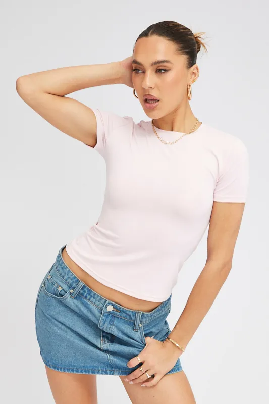 Pink Supersoft Top Short Sleeve sold by Ally Fashion