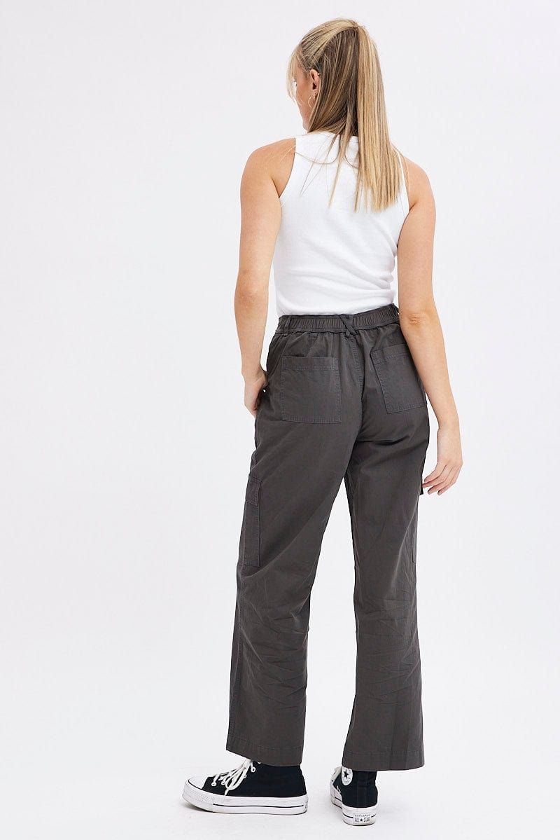 Grey Cargo Pants High Rise sold by Ally Fashion product image thumbnail 5