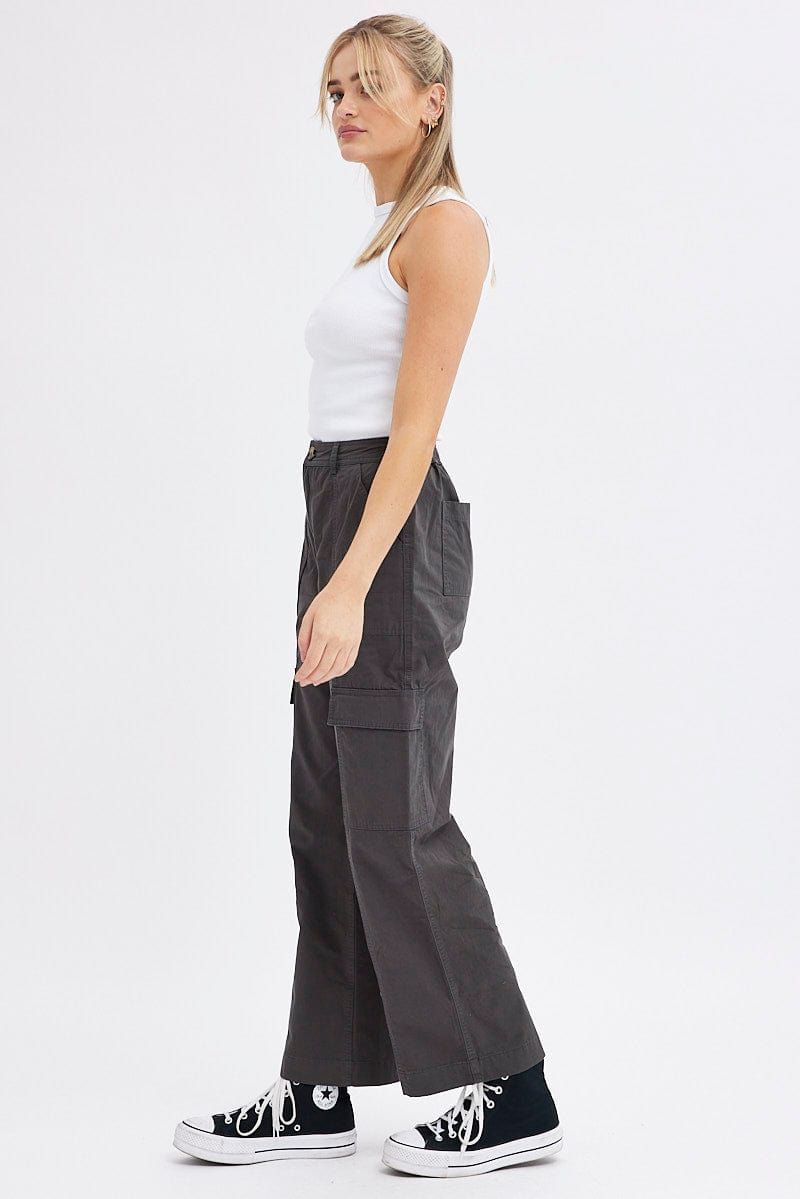 Grey Cargo Pants High Rise sold by Ally Fashion product image thumbnail 4