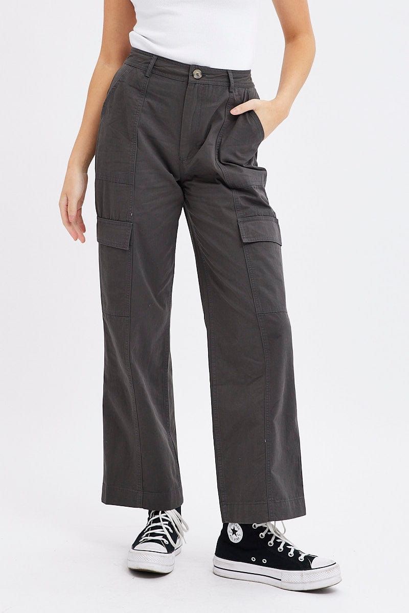 Grey Cargo Pants High Rise sold by Ally Fashion product image thumbnail 2