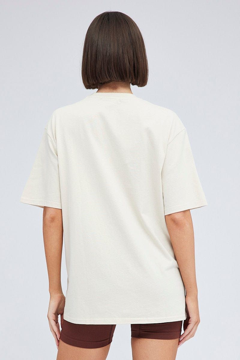 Beige Graphic Tee Short Sleeve sold by Ally Fashion product image thumbnail 5