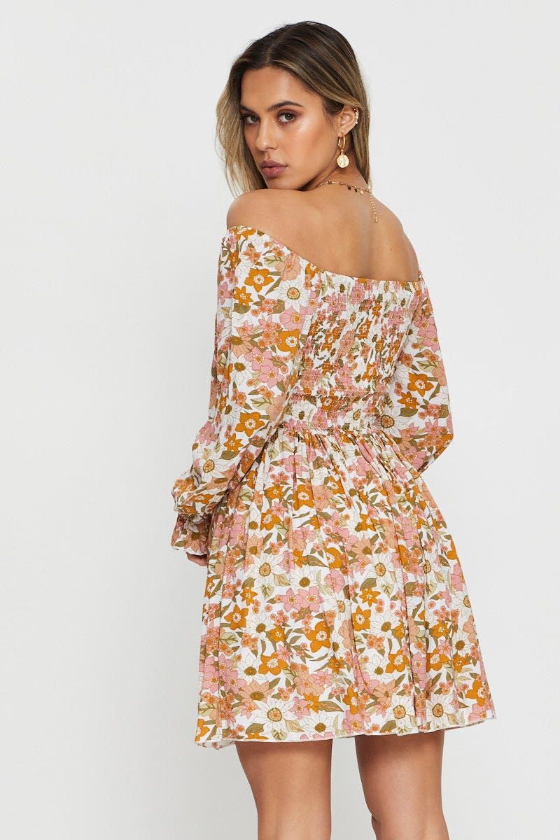 Print Mini Dress Off Shoulder sold by Ally Fashion product image thumbnail 5