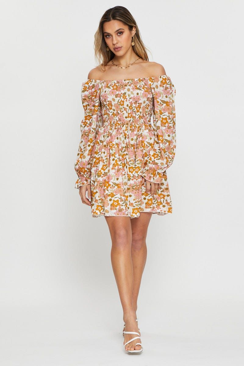 Print Mini Dress Off Shoulder sold by Ally Fashion product image thumbnail 2