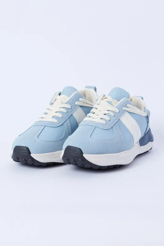 Blue Colorblock Lace Up Trainers Sneakers sold by Ally Fashion