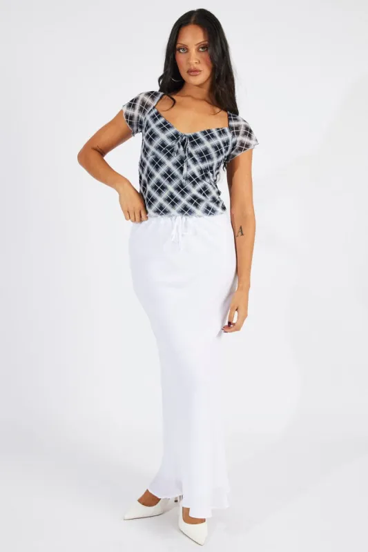 Multi Check Mesh Top Short Sleeve sold by Ally Fashion