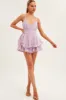 Purple Fit And Flare Playsuit Sleeveless V Neck Textured sold by Ally Fashion