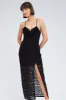 Black Maxi Dress Sleeveless Side Split Lace sold by Ally Fashion