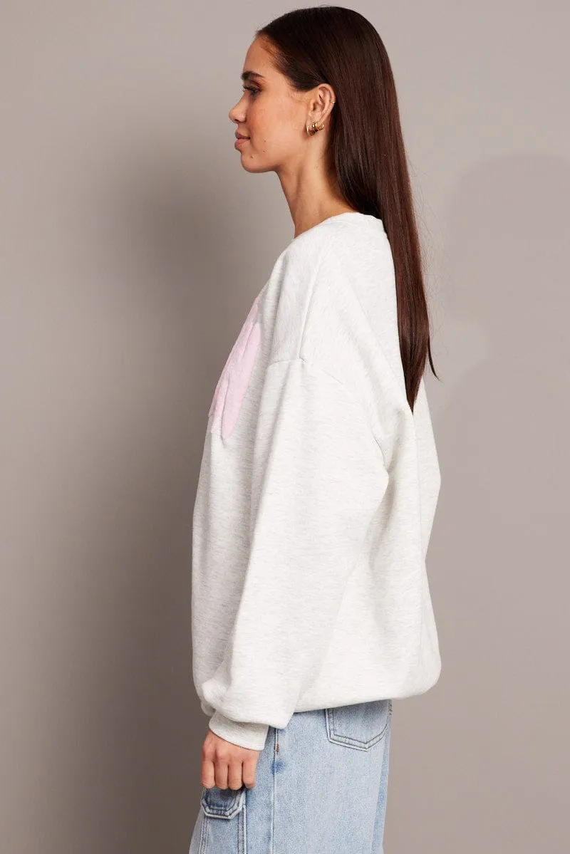 Grey Graphic Sweater Long Sleeve sold by Ally Fashion product image thumbnail 4