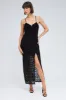 Black Maxi Dress Sleeveless Side Split Lace sold by Ally Fashion