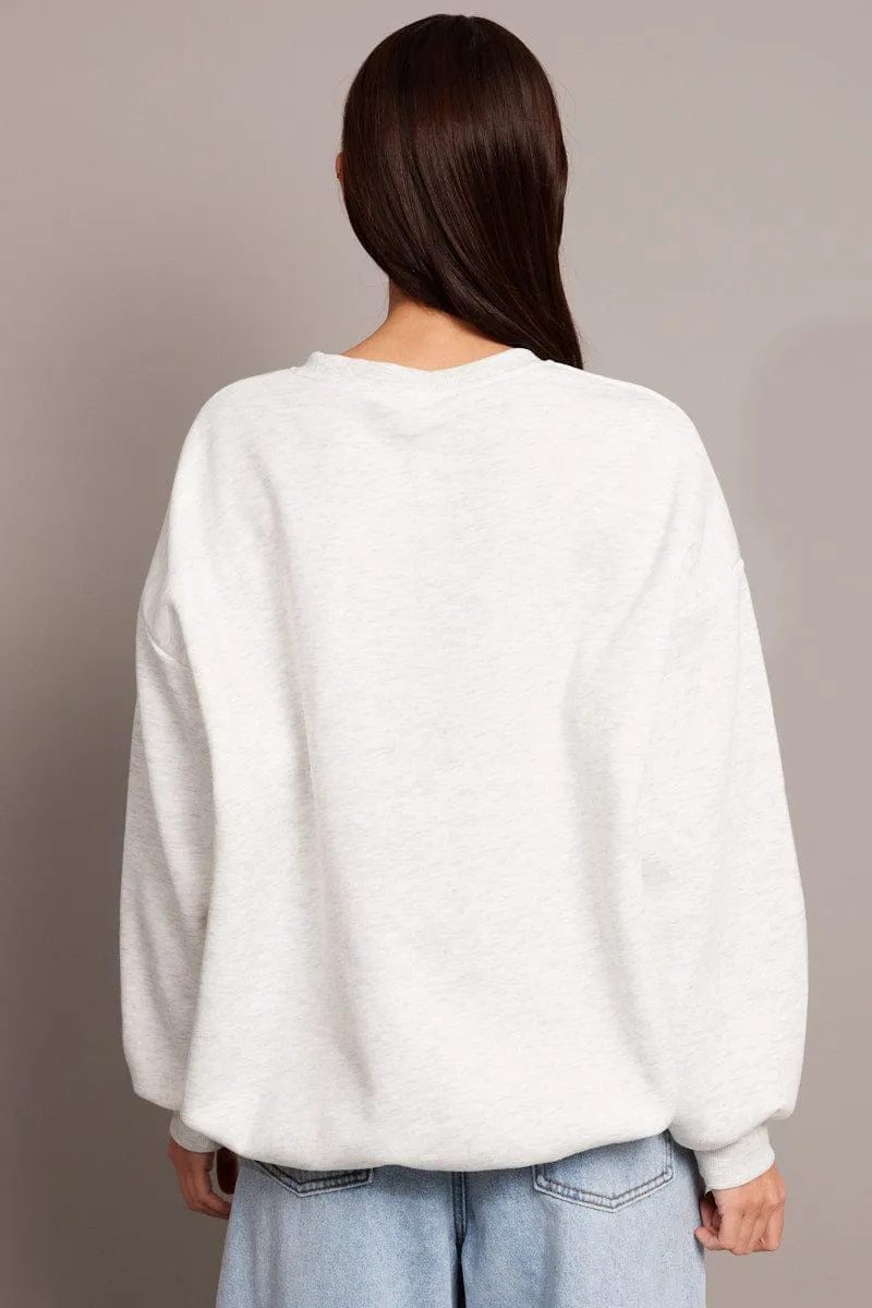 Grey Graphic Sweater Long Sleeve sold by Ally Fashion product image thumbnail 5