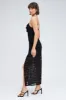 Black Maxi Dress Sleeveless Side Split Lace sold by Ally Fashion