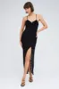 Black Maxi Dress Sleeveless Side Split Lace sold by Ally Fashion