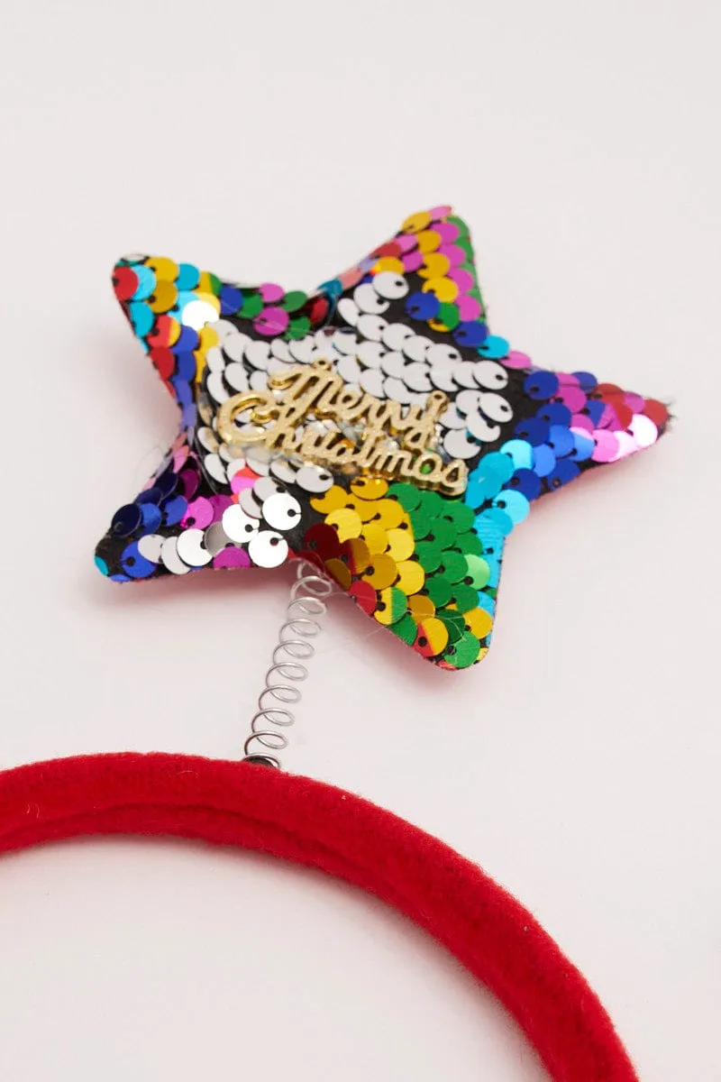 Red Christmas Star Headband sold by Ally Fashion product image thumbnail 2
