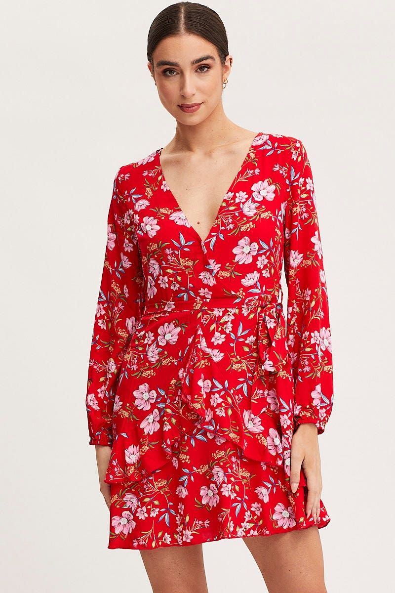 Print Skater Dress Long Sleeve Mini sold by Ally Fashion product image thumbnail 3