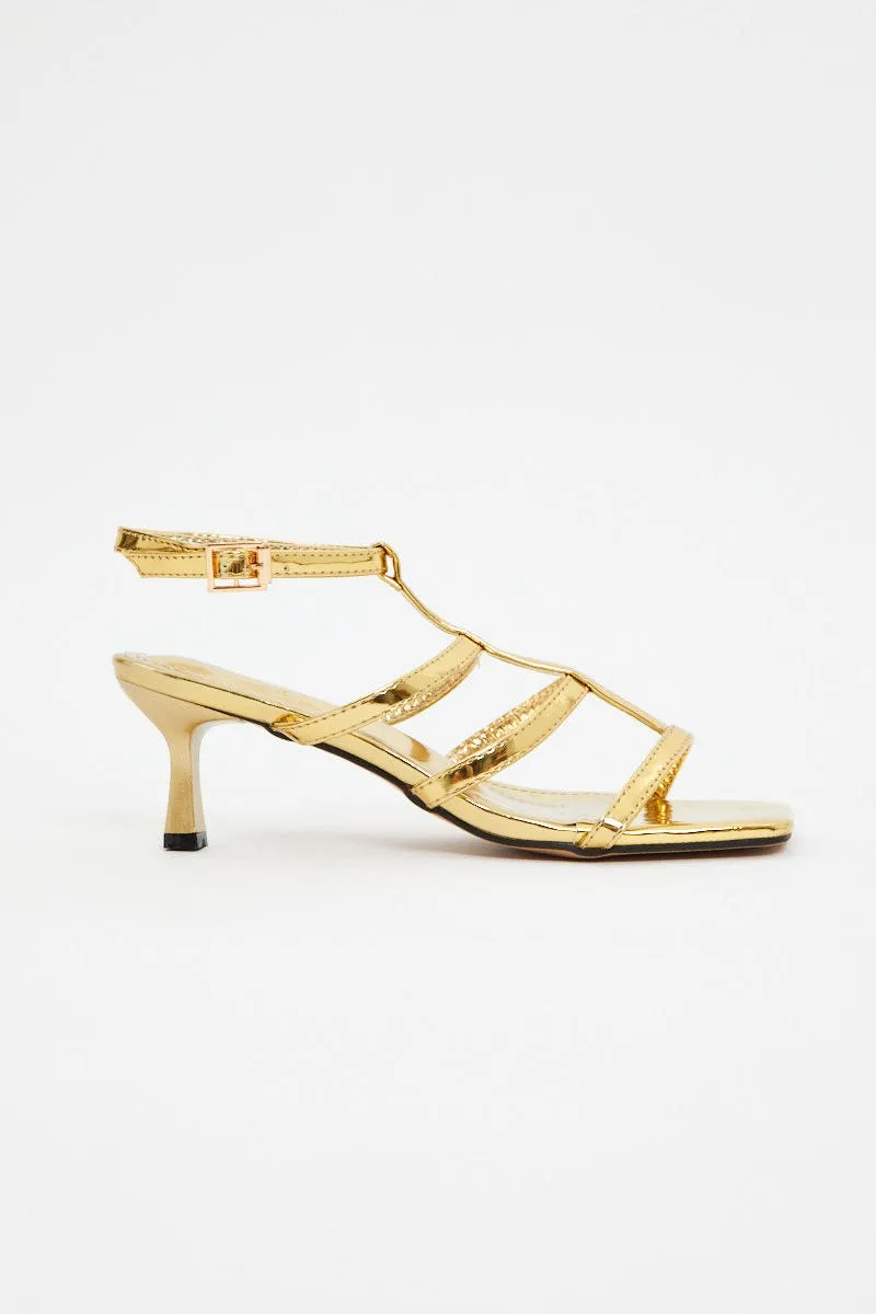 Gold Strappy Heels sold by Ally Fashion product image thumbnail 2
