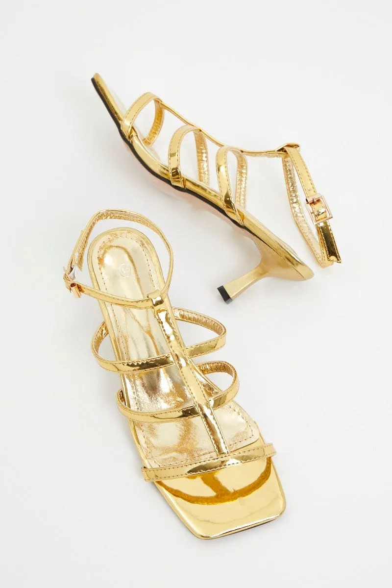 Gold Strappy Heels sold by Ally Fashion product image thumbnail 4