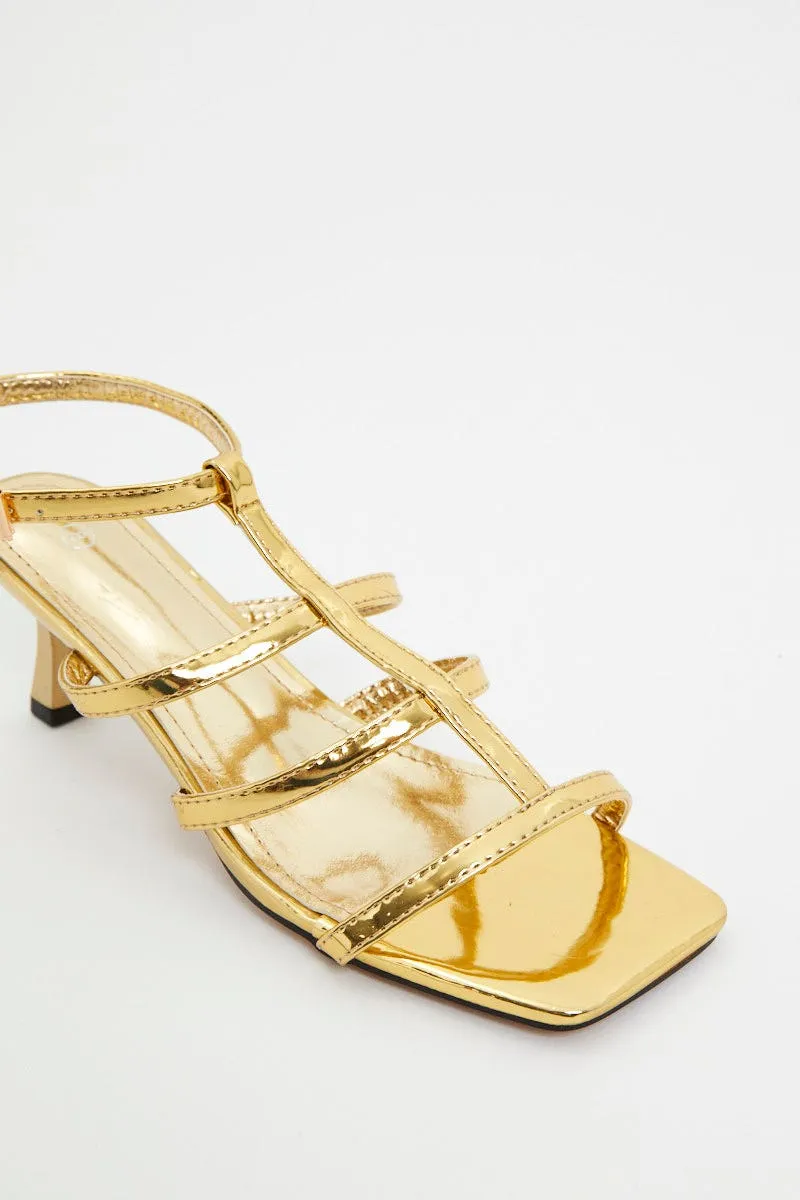 Gold Strappy Heels sold by Ally Fashion product image thumbnail 3
