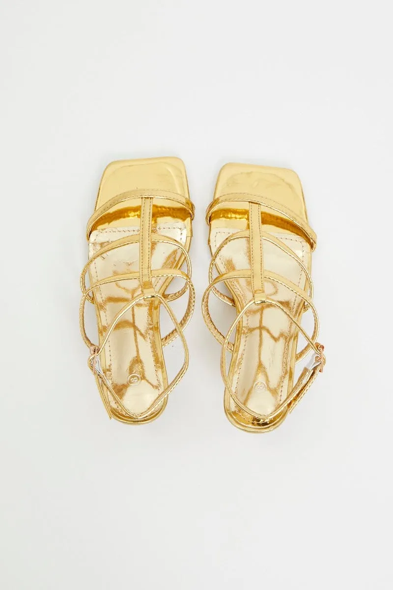 Gold Strappy Heels sold by Ally Fashion