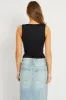 Black Supersoft Tank Scoop Neck Sleeveless Ribbon sold by Ally Fashion
