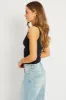 Black Supersoft Tank Scoop Neck Sleeveless Ribbon sold by Ally Fashion