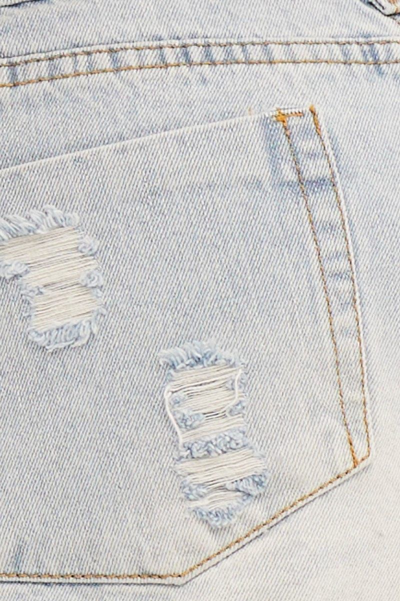 Blue Denim Shorts Low Rise Relaxed sold by Ally Fashion product image thumbnail 6