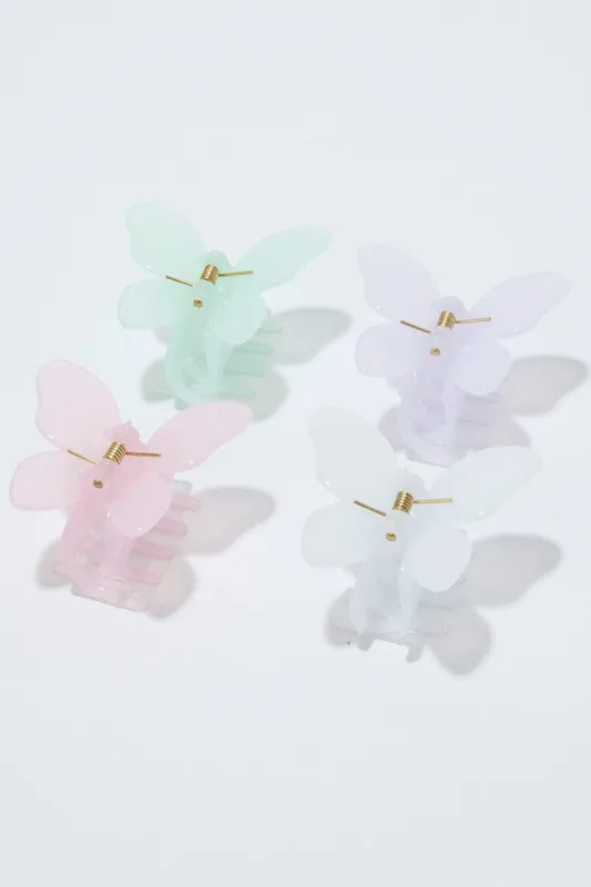 Multi 4 Pack Butterfly Claw Clips sold by Ally Fashion