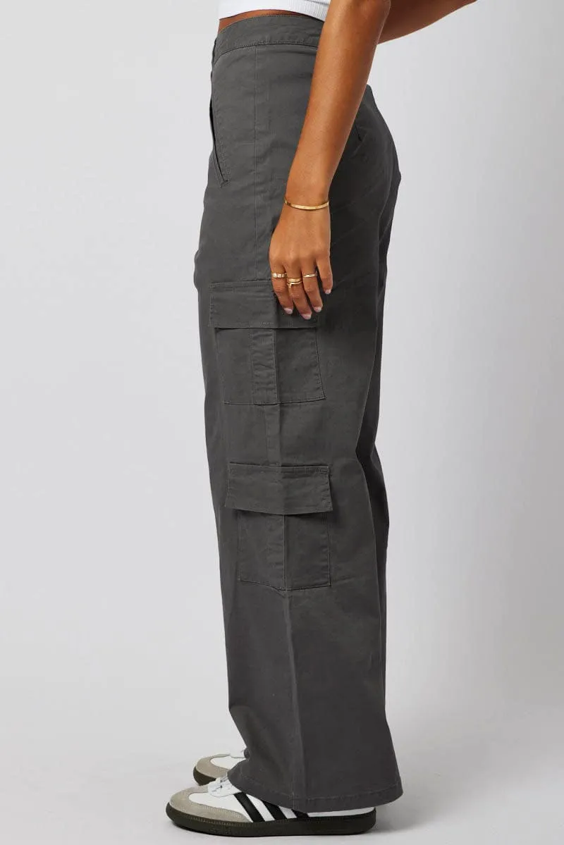 Grey Cargo Pants Mid Rise sold by Ally Fashion product image thumbnail 4