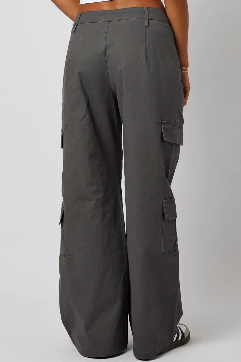 Grey Cargo Pants Mid Rise sold by Ally Fashion product image thumbnail 5