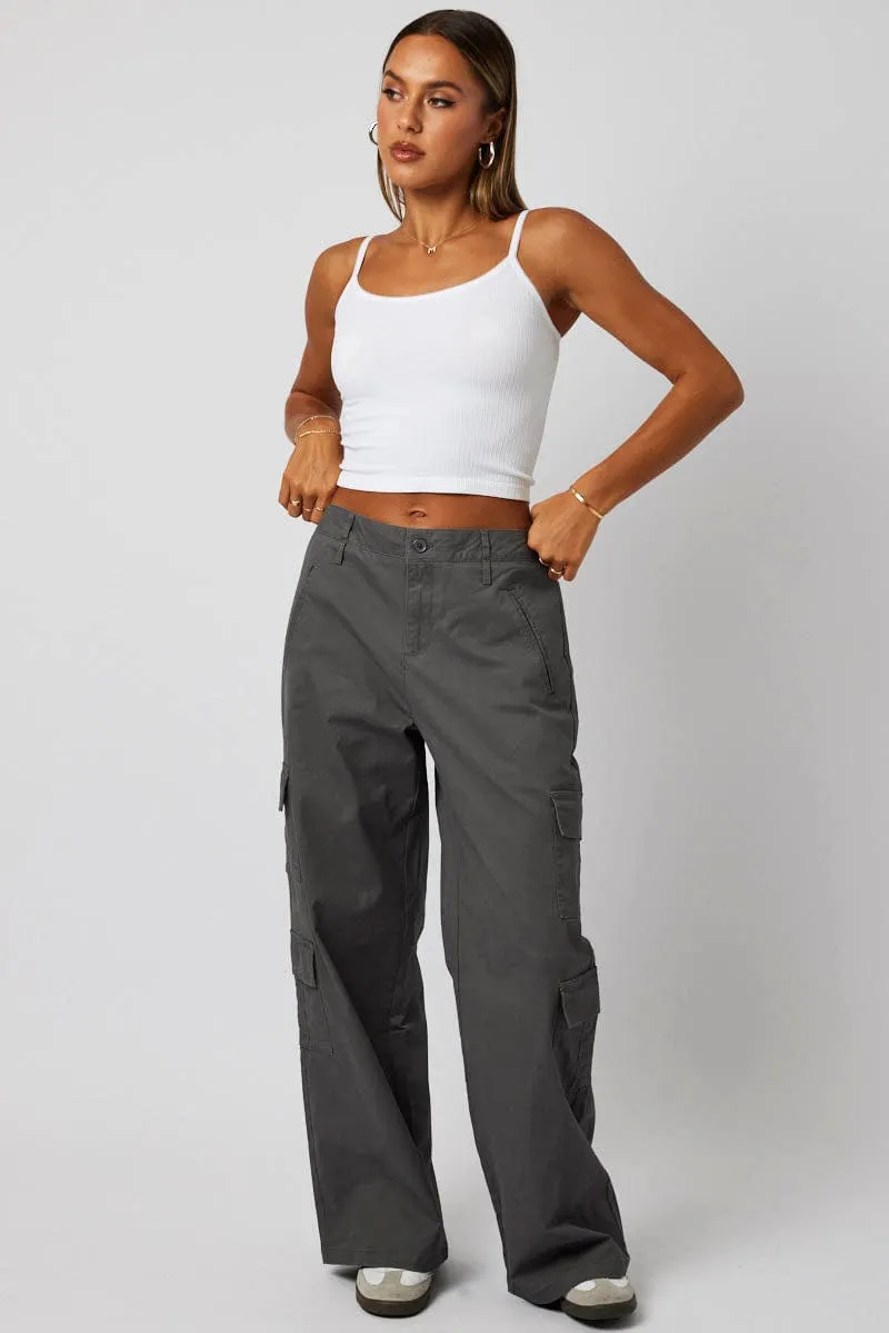 Grey Cargo Pants Mid Rise sold by Ally Fashion product image thumbnail 2