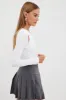 White Bodysuit Long Sleeve Round Neck Cut Out Rib sold by Ally Fashion