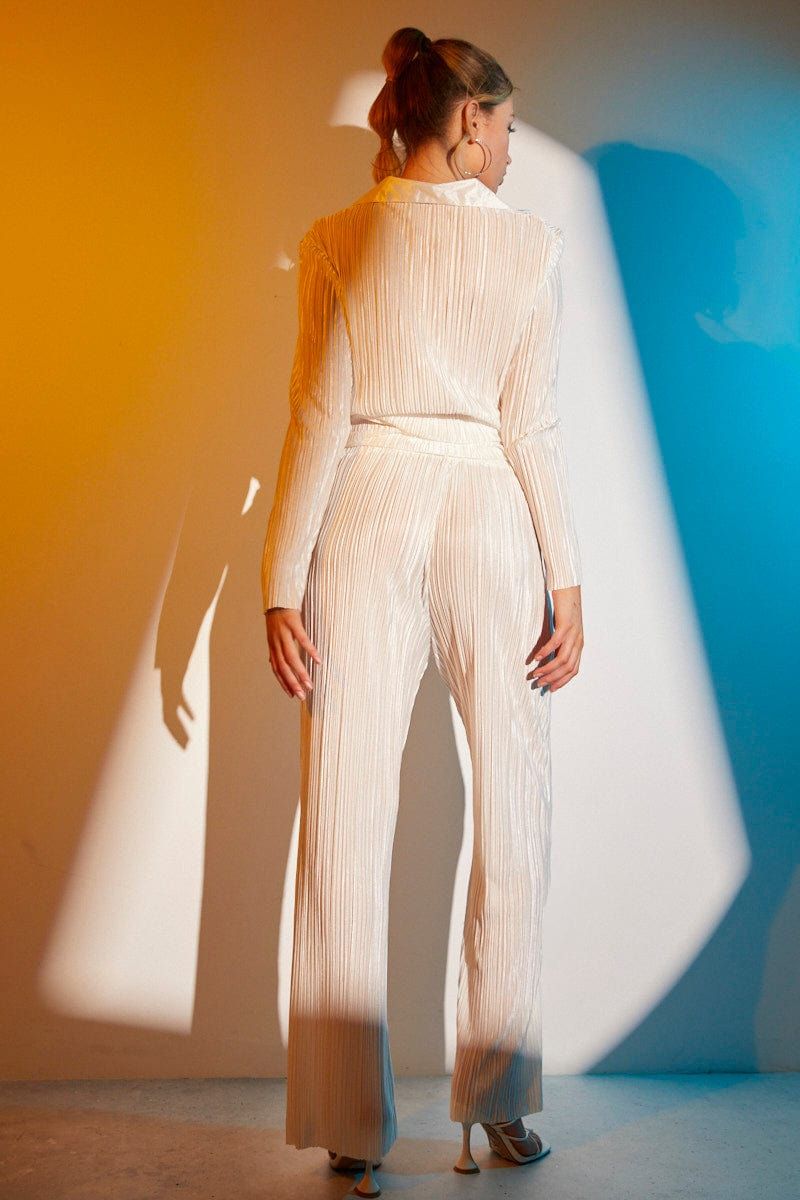 White Plisse Pant Wide Leg sold by Ally Fashion product image thumbnail 5