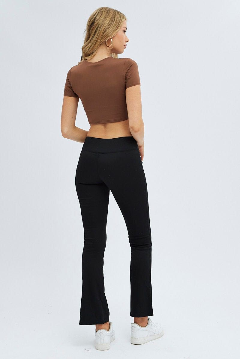 Black Flare Leg Pants High Rise Ponte sold by Ally Fashion product image thumbnail 5