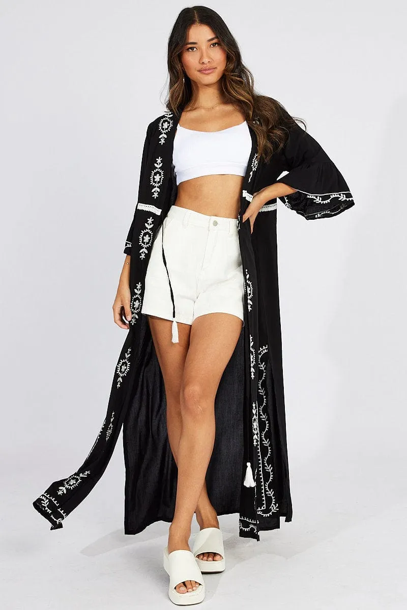 Black Kimono Half Sleeve sold by Ally Fashion product image thumbnail 2