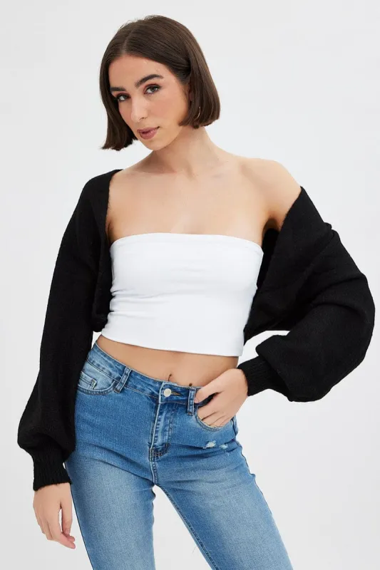 Black Knit Shrug sold by Ally Fashion
