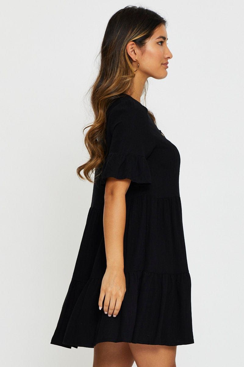 Black Mini Dress Short Sleeve sold by Ally Fashion product image thumbnail 4